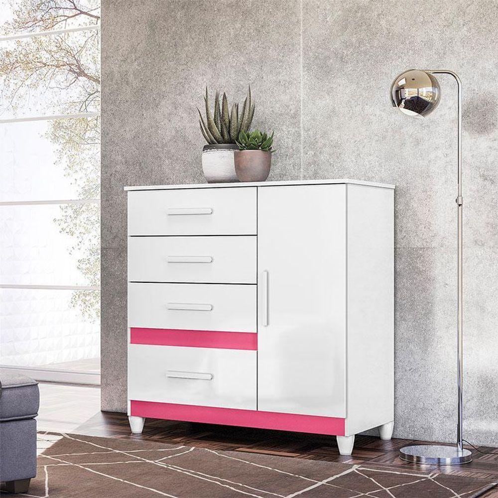 Cômoda Sapateira Infantil Vênus Branco Flex Com Pés - Moval - 7