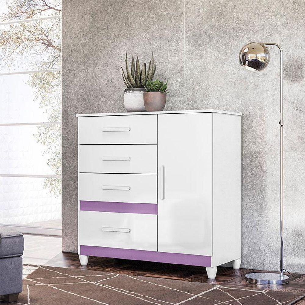 Cômoda Sapateira Infantil Vênus Branco Flex Com Pés - Moval - 9