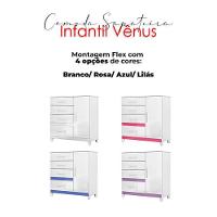 Cômoda Sapateira Infantil Ambiente Vênus Branco Flex Com Pés - Moval - 8