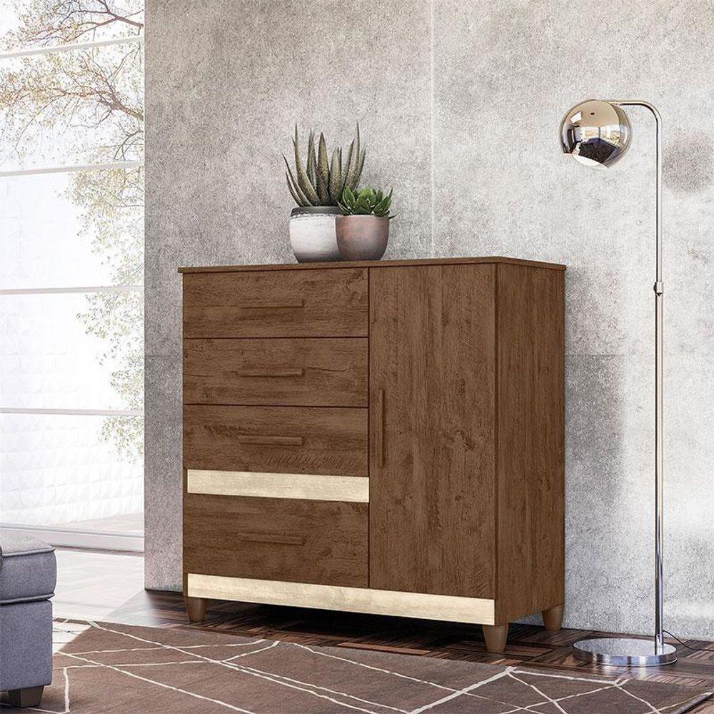 Cômoda Sapateira Ambiente Vênus Castanho Wood Flex Com Pés - Moval - 2