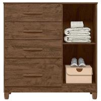 Cômoda Sapateira Vênus Castanho Wood Flex Com Pés - Moval - 3