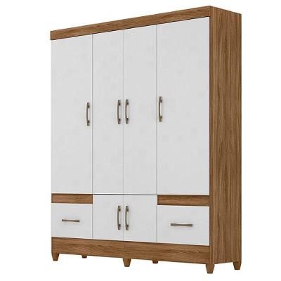 Guarda Roupa Casal Ambiente MS912 6 Portas 2 Gavetas Naturale Branco MDP
