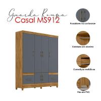 Guarda Roupa Casal Ambiente Ms912 6 Portas Freijó Cinza - Moval