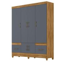 Guarda Roupa Casal Ambiente Ms912 6 Portas Freijó Cinza - Moval - 5