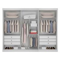 Guarda Roupa 6 Portas Diamante Gold Com Espelho Branco - Leifer Móveis - 2