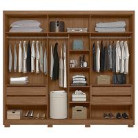 Guarda Roupa Casal Ambiente Araguaia 6 Portas Carvalho Fendi Com Espelho - Moval - 3