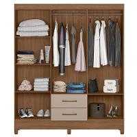 Guarda Roupa Casal Ambiente Panamá 6 Portas Carvalho Fendi - Moval - 3