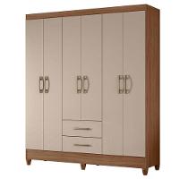 Guarda Roupa Casal Ambiente Panamá 6 Portas Carvalho Fendi - Moval - 5
