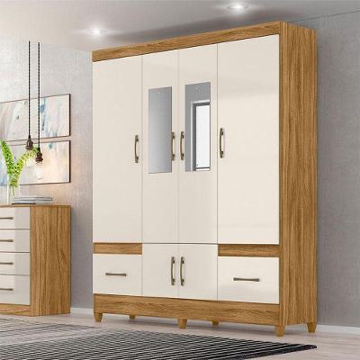 Guarda Roupa Casal Ambiente MS912 6 Portas 2 Gavetas Freijó Off White MDP Moval Móveis