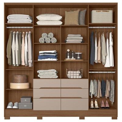 Guarda Roupa Casal San Francisco 6 Portas 6 Gavetas Carvalho Fendi MDP Moval Móveis
