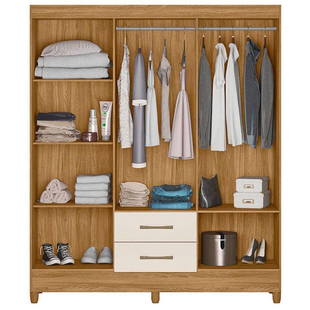 Guarda Roupa Casal Ambiente Panamá 6 Portas Freijó Off White - Moval - 3