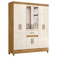 Guarda Roupa Casal Ambiente Portugal 8 Portas Freijó Off White Com Espelho - Moval - 5