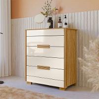 Guarda Roupa Casal Araguaia E Cômoda Dhara Freijó Off White Com Espelho - Moval - 9