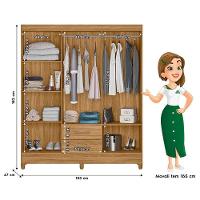 Guarda Roupa Casal Ambiente Panamá 6 Portas Freijó - Moval - 2