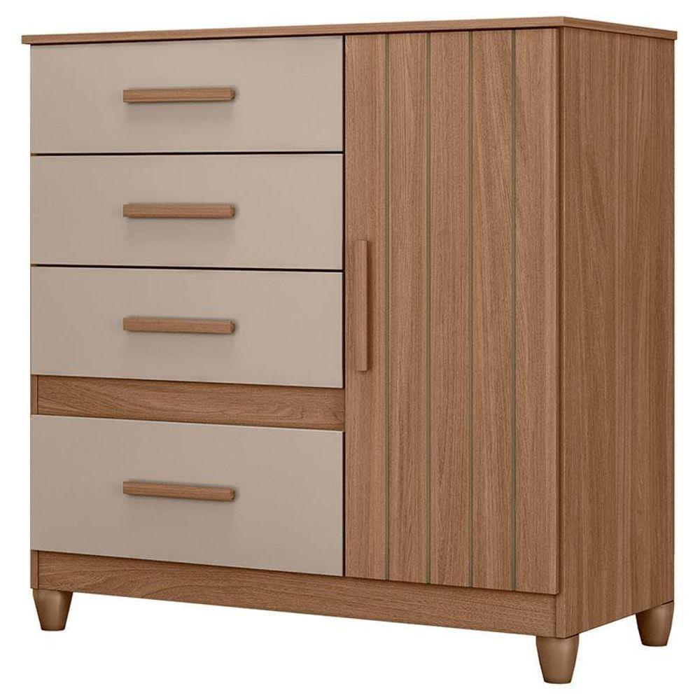 Guarda Roupa Casal Arizona E Cômoda Vênus Carvalho Fendi Com Pés - Moval - 5