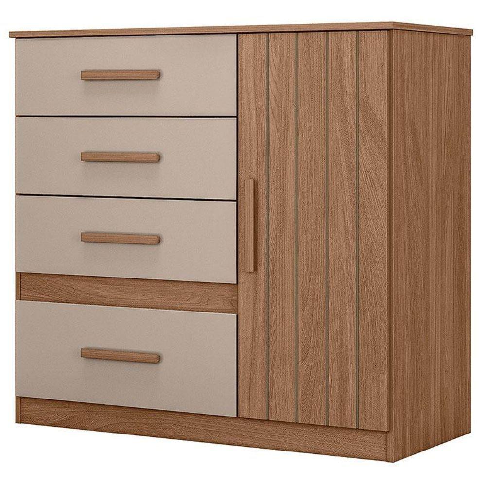 Guarda Roupa Casal Araguaia E Cômoda Vênus Carvalho Fendi Com Espelho - Moval - 5