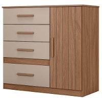 Guarda Roupa Casal Araguaia E Cômoda Vênus Carvalho Fendi Com Espelho - Moval - 5