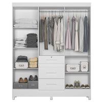 Guarda Roupa Casal Itatiba 6 Portas Branco Brilho Com Espelho - Moval - 3