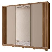 Guarda Roupa Casal Arizona 3 Portas Carvalho Fendi Com Espelho - Moval - 1