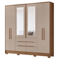 Guarda Roupa Casal San Francisco 6 Portas Carvalho Fendi Com Espelho - Moval - 1