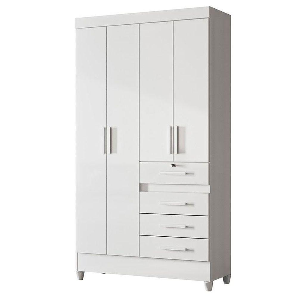 Guarda Roupa Infantil Ambiente Sobral 4 Portas Branco Flex - Moval - 9