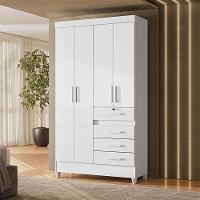 Guarda Roupa Infantil Ambiente Sobral 4 Portas Branco Flex - Moval - 1