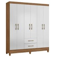 Guarda Roupa Casal Panamá 6 Portas Naturale Branco - Moval - 1