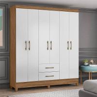 Guarda Roupa Casal Panamá 6 Portas Naturale Branco - Moval - 5