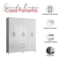 Guarda Roupa Casal Panamá 6 Portas Branco Brilho - Moval