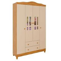 Guarda Roupa Infantil Ariel 4 Portas Off White Bétula- Carolina Baby - 1