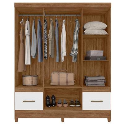 Guarda Roupa Casal MS912 6 Portas 2 Gavetas Naturale Branco MDP