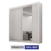 Guarda Roupa Solteiro 2 Portas Milano Com Espelho Branco - Leifer Móveis - 3