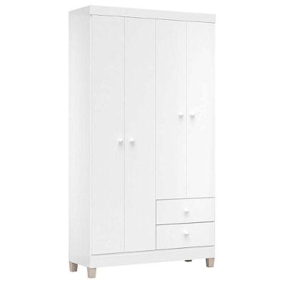 Guarda Roupa Infantil Baby Kids 4 Portas 2 Gavetas Branco Flex