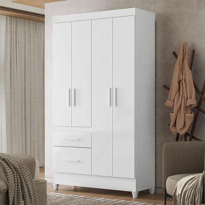Guarda Roupa Infantil Ambiente Madri 4 Portas 2 Gavetas Branco Flex