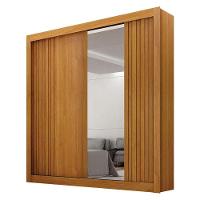 Guarda Roupa Solteiro 2 Portas Milano Com Espelho Cinamomo - Leifer Móveis - 1
