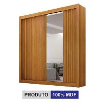 Guarda Roupa Solteiro 2 Portas Milano Com Espelho Cinamomo - Leifer Móveis - 3