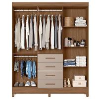 Guarda Roupa Solteiro Aruba 6 Portas Carvalho Fendi Com Espelho - Moval - 3