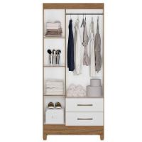 Guarda Roupa Solteiro Ambiente Lima 3 Portas Naturale Branco - Moval - 3