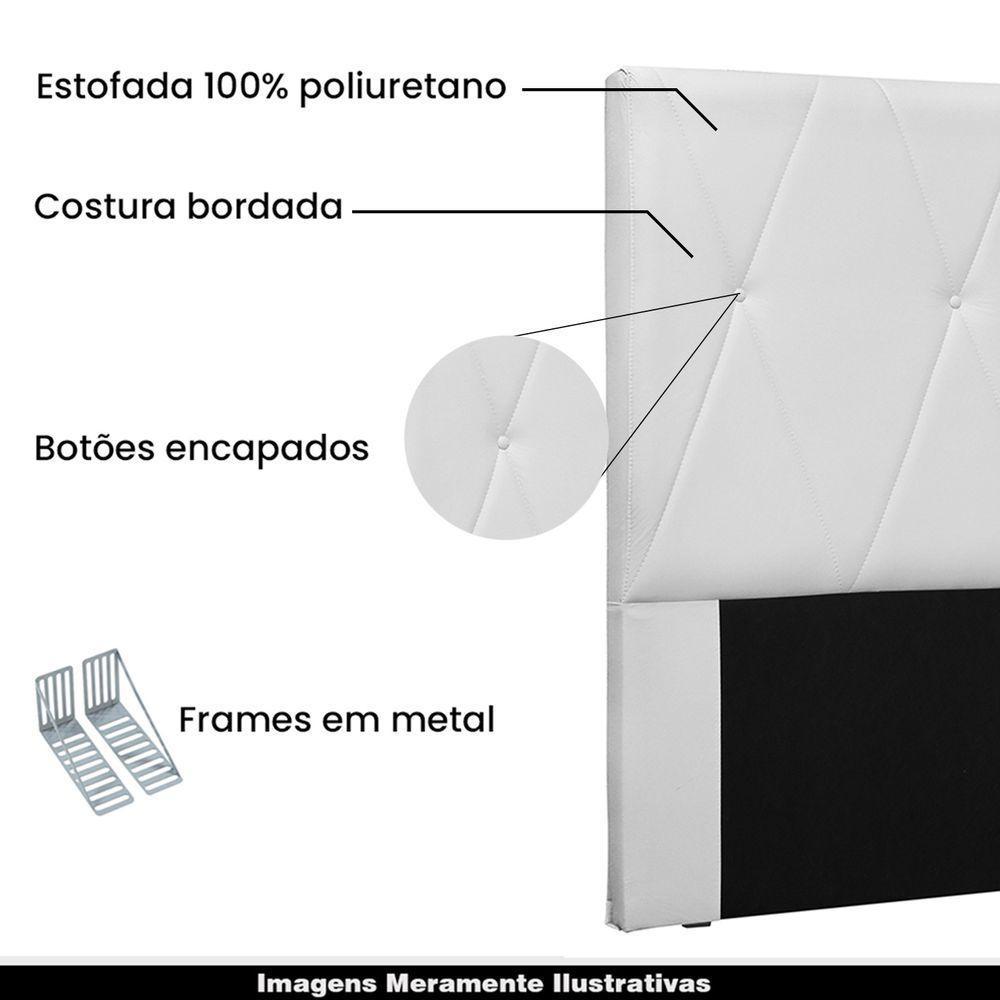 Cabeceira Queen Size 1,60m Yves Pu Branco - 4