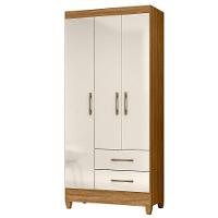 Guarda Roupa Solteiro Ambiente Lima 3 Portas Freijó Off White - Moval - 5