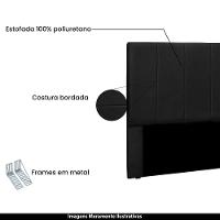 Cabeceira Casal 1,40m Erza Pu Preto - 3