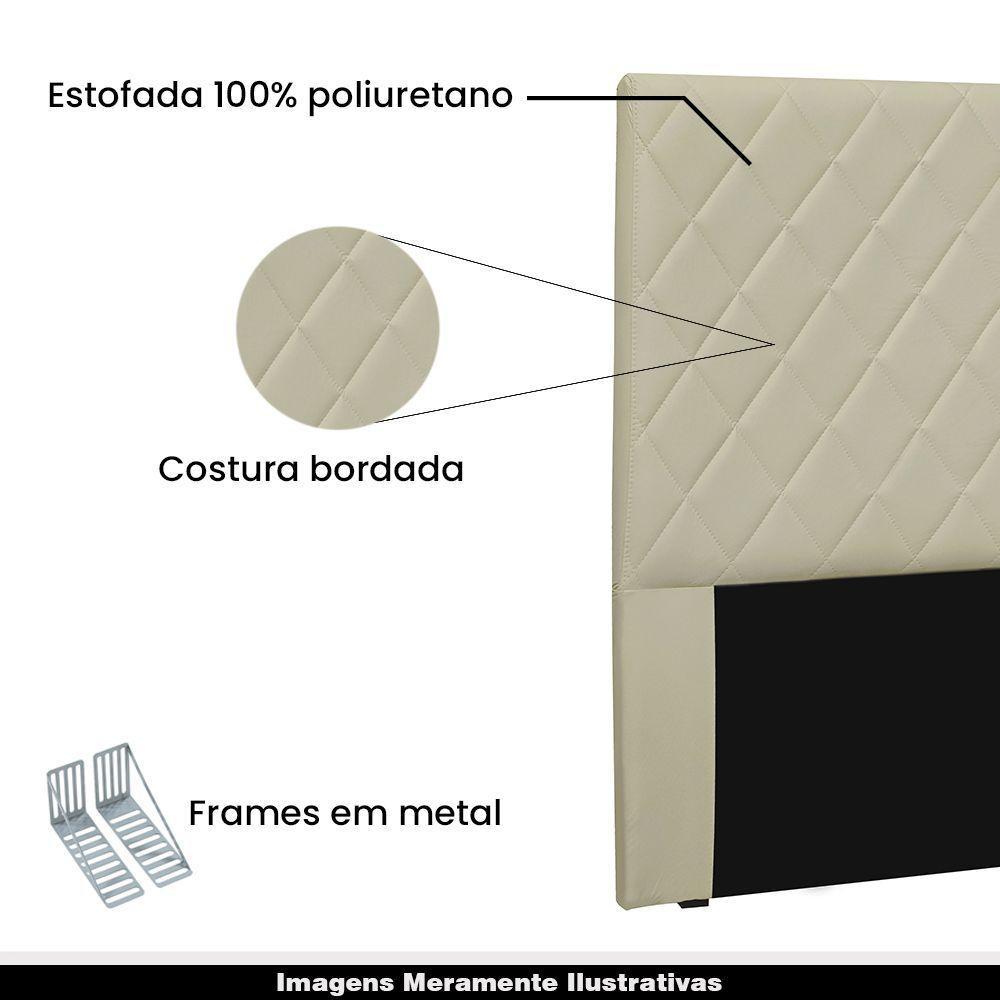 Cabeceira Queen Size 1,60m Givenchy Pu Marfim - 4