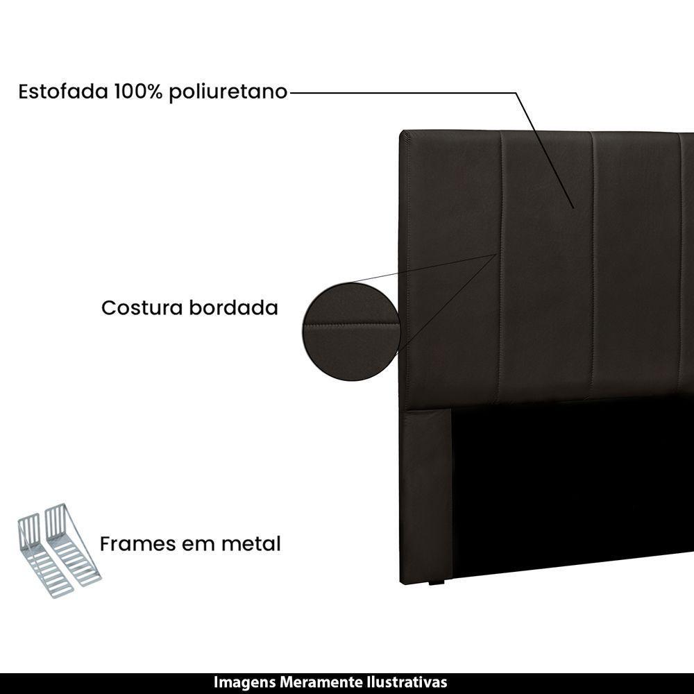 Cabeceira Casal 1,40m Erza Pu Marrom - 4