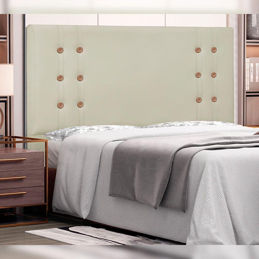 Cabeceira Queen Size 1,60m Kors Pu Marfim - 2