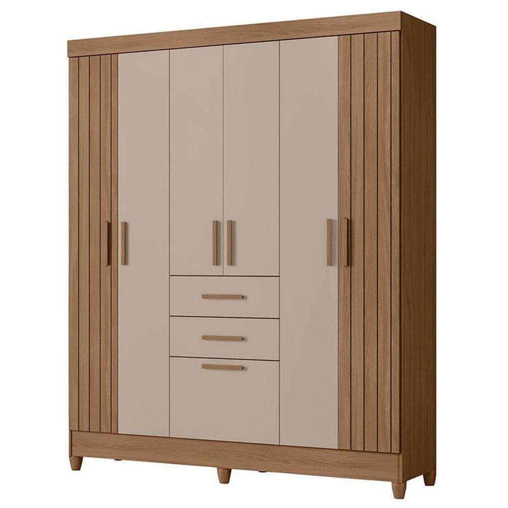 Guarda Roupa Solteiro Malta 7 Portas Carvalho Fendi - Moval - 1