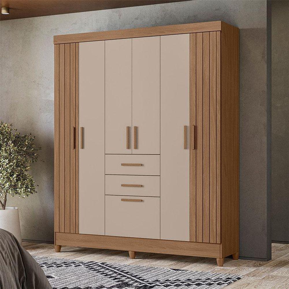 Guarda Roupa Solteiro Malta 7 Portas Carvalho Fendi - Moval - 5