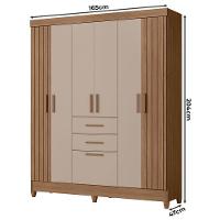 Guarda Roupa Solteiro Malta 7 Portas Carvalho Fendi - Moval - 2