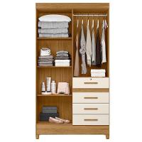 Guarda Roupa Solteiro Ambiente Sobral 4 Portas Freijó Off White - Moval - 3