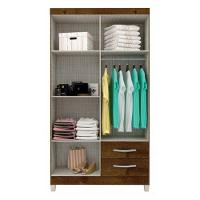 Guarda Roupa Solteiro Módena 4 Portas E Cômoda Cannes 5 Gavetas Malbec - Incorplac - 3