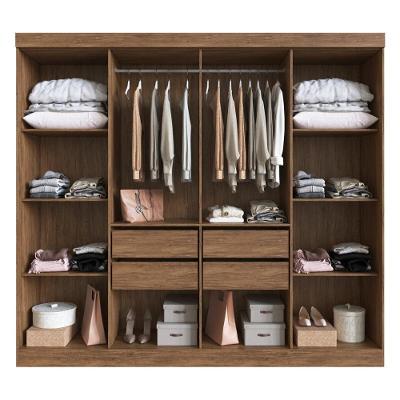 Guarda Roupa Casal CR35261 8 Portas Bater 4 Gavetas Castanho-preto MDF
